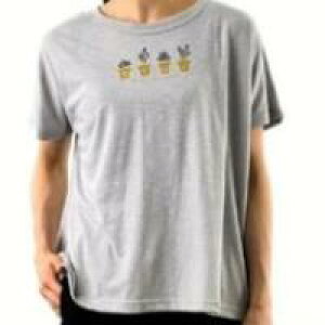 鉢植えpt × 刺繍 Tシャツ ライトグレー M サイズ | ノーザントラック Tシャツ 観葉植物 グレー レディース カジュアル