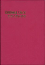 HAKUBUNKAN 博文館新社 2025年 1月始まり 手帳 A5 251 3年連用ビジネスダイアリー ラズベリー 手帳 diary 博文館 2025 日記　デザイン 手帳カバー ダイアリー 5年 スケジュール帳 手帳のタイムキーパー