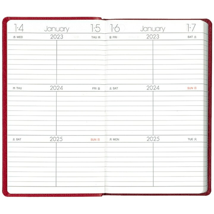 楽天市場 手帳 ｽｹｼﾞｭｰﾙ帳 Hakubunkan 博文館新社 23 年 1月始まり 1ﾍﾟｰｼﾞ2日 見開き4日 A6 3年連用手帳 赤 大人かわいい おしゃれ 可愛い ｷｬﾗｸﾀｰ 手帳ｶﾊﾞｰ ｻｲｽﾞ ｿﾌﾄ版 日記 手帳のﾀｲﾑｷｰﾊﾟｰ 手帳のタイムキーパー