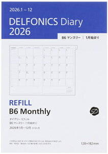 DELFONICS ftHjbNX 2026 1n܂ 蒠 Ԏ(ubN) B6 _CA[ }X[ Lg tB l킢  킢 U[ o[ XPW[ 蒠̃^C