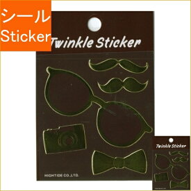 HIGHTIDE ハイタイド シール ・ CL052-E トゥインクルデコステッカー 眼鏡 カメラ ジェントルマン シール帳 福袋 丸 おしゃれ アルバム デコレーション ハート 大量 ステッカー スマホ ごほうび 花 かわいい スケジュール帳 手帳のタイムキーパー