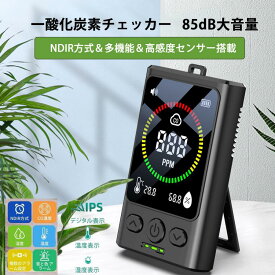 一酸化炭素チェッカー 一酸化炭素警報器 濃度計 ガス警報器 温度　湿度 携帯式 計測器 計測カウンター 携帯 ハンディ 小型 換気　CO測定器　85dB大音量