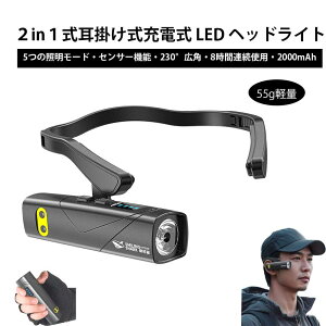 Smiling Shark LED �w�b�h���C�g ���|���� ���F�� �ԐF�� ���������w�b�h�����v �Z���T�[�t�� USB�[�d�� 5�̏Ɩ����[�h230°�L�p ���y�� 55g �h�� �L�����v �o�R �h�Зp