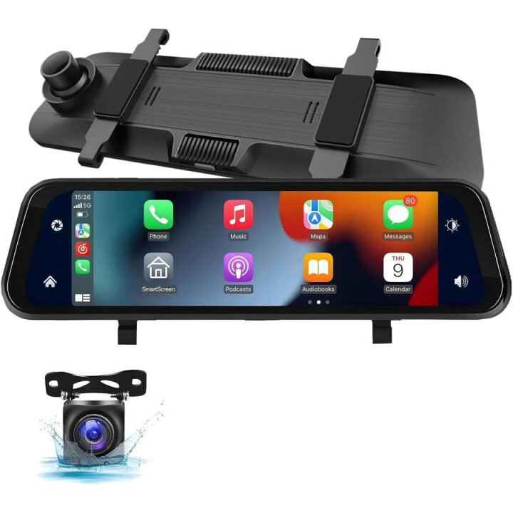 楽天市場】CarPlay/Android Auto対応ミラー型ドライブレコーダー 10 