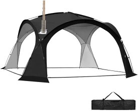 [2025最新版]　ドーム型パーティーシェード タープテント　チャック開閉仕様 サンシェードテント 煙突穴付き UVコーティング仕様　スカート付き　TPUドア対応 天幕 防水 軽量