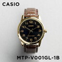 【並行輸入品】【10年保証】【日本未発売】CASIO STANDARD カシオ スタンダード MTP-V001GL-1B 腕時計 時計 ブランド メンズ キッズ チープカシオ チプカシ アナログ ゴールド 金 ブラック 黒 レザー 海外モデル 送料無料