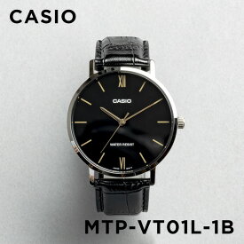 【並行輸入品】【10年保証】【日本未発売】CASIO STANDARD カシオ スタンダード MTP-VT01L-1B 腕時計 時計 ブランド メンズ レディース キッズ 男の子 チープカシオ チプカシ アナログ ブラック 黒 シルバー レザー 海外モデル 送料無料