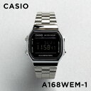 【並行輸入品】【10年保証】【日本未発売】CASIO STANDARD カシオ スタンダード A168WEM-1 腕時計 時計 ブランド メンズ キッズ 子供 チープカシオ チプカシ デジタル 日付 ブラック 黒 シルバー メタル 海外モデル 送料無料