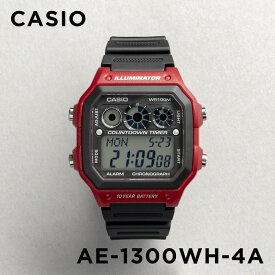 【並行輸入品】【10年保証】CASIO STANDARD カシオ スタンダード AE-1300WH-4A 腕時計 時計 ブランド メンズ レディース キッズ 男の子 チープカシオ チプカシ デジタル 日付 防水 レッド 赤 サッカー フットサル 審判 レフェリー 送料無料