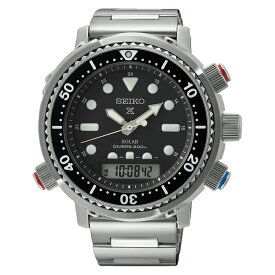 【並行輸入品】【10年保証】【日本未発売】SEIKO PROSPEX DIVER SCUBA セイコー プロスペックス ダイバースキューバSNJ033 腕時計 時計 ブランド メンズ 子供 逆輸入 ダイバーアナデジ ソーラー 日付 防水 シルバー ブラック 黒 フルメタル 海外モデル 送料無料