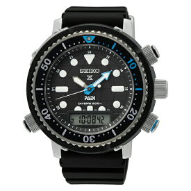 【並行輸入品】【10年保証】【日本未発売】SEIKO PROSPEX DIVER SCUBA セイコー プロスペックス ダイバースキューバSNJ035 腕時計 時計 ブランド メンズ 子供 逆輸入 ダイバーアナデジ ソーラー 日付 防水 ブラック 黒 PADI 海外モデル 送料無料