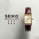 【並行輸入品】【10年保証】【日本未発売】SEIKO ESSENTIALS LADYS セイコー エッセンシャルズ SWR053.054.066 腕時計 時計 ブランド レディース 逆輸入 アナログ ゴールド 金 ブラウン 茶 ブラック 黒 レザー 革ベルト 角型 海外モデル 送料無料