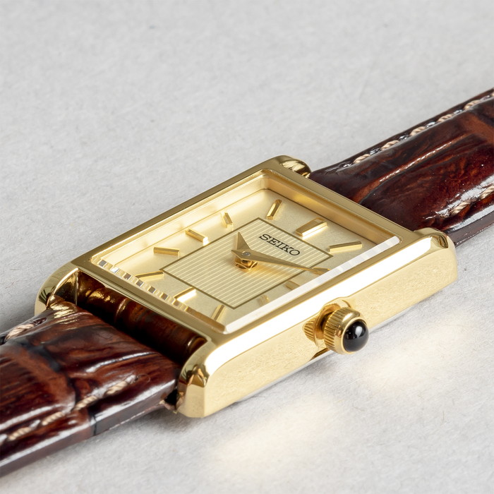 SEIKO セイコー SWR052 エッセンシャルズ レザー 腕時計 100%品質保証 