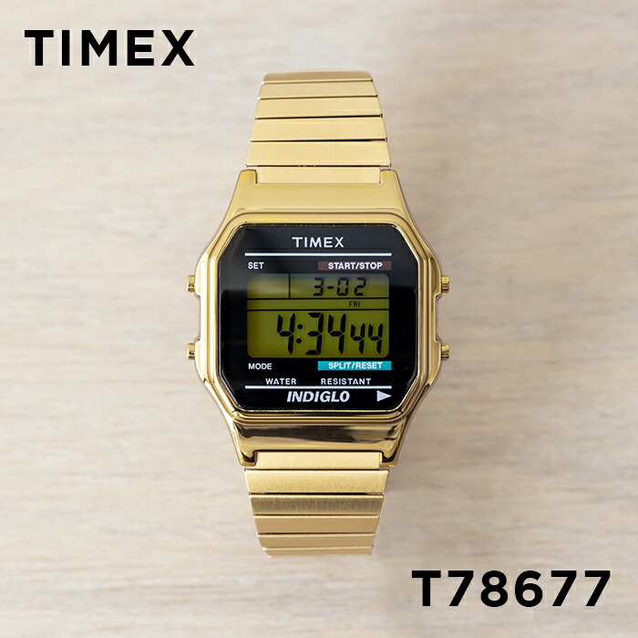 一番人気物 ギフト プレゼント 父の日 TIMEX CLASSIC タイメックス クラシック 最安値に挑戦 デジタル T78677 腕時計 黒 メンズ 金 レディース ブラック 時計 ゴールド 送料無料 ブランド