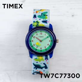 【並行輸入品】【日本未発売】TIMEX KIDS タイメックス キッズ アナログ 29MM TW7C77300 腕時計 時計 ブランド 子供 男の子 女の子 ブルー 青 グリーン 緑 恐竜 ナイロンベルト 海外モデル 送料無料