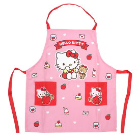 ハローキティ サンリオ エプロン 女の子 キッズ 綿100% かわいい 幼稚園 保育所 小学校 給食 子供 エプロン 110cm