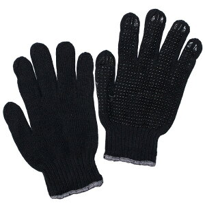 軍手 作業 手袋 5双組 滑り止め付き 裏起毛 あったか 防寒軍手 フリーサイズ 2757 裏起毛手袋 ボツあり 黒 ブラック 川西工業