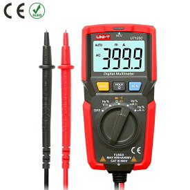 UTI 小型デジタル電圧・電流・抵抗マルチメーター UT125C｜小型 持ち運び 簡単操作 DC/AC電圧測定 DC/AC電流測定 抵抗 静電容量 ダイオード 導通テスト 周波数 デューティサイクル測定 自動電源オフ