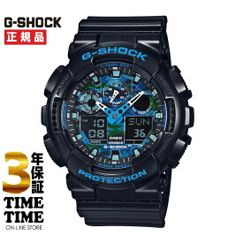 【7/4から11日26時まで！ポイント最大47倍！最大2000円OFFクーポン】CASIO カシオ G-SHOCK Gショック カモフラージュダイアル ブラック ブルー GA-100CB-1AJF 【安心の3年保証】