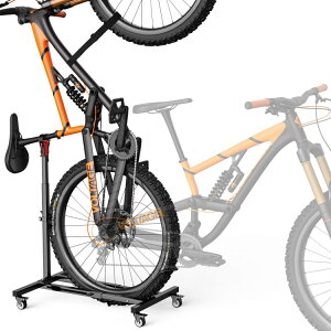 Housolution 自転車スタンド 縦置き 横置き両用 キャスター付き ロードバイク適用 最大36kg対応 高さ調整可能 フリー式 室内保管 ドリリング不要 対応 24-29インチホイールまで