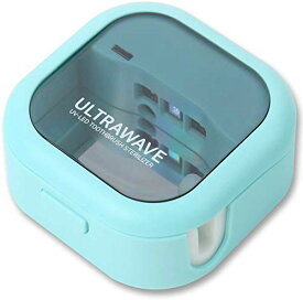 MEDIK 歯ブラシ 除菌キャップ 充電式 紫外線除菌 持ち運び USB充電 軽量 ミント ブルー MDK-TS03 歯ブラシ 除菌 キャップ 充電式 除菌UV 歯ブラシ除菌 キャップ