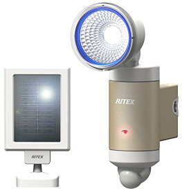 ムサシ RITEX LEDセンサーライト(3W×1灯) 「ソーラー式」 電球色レンズ付き 防雨型 S-30L