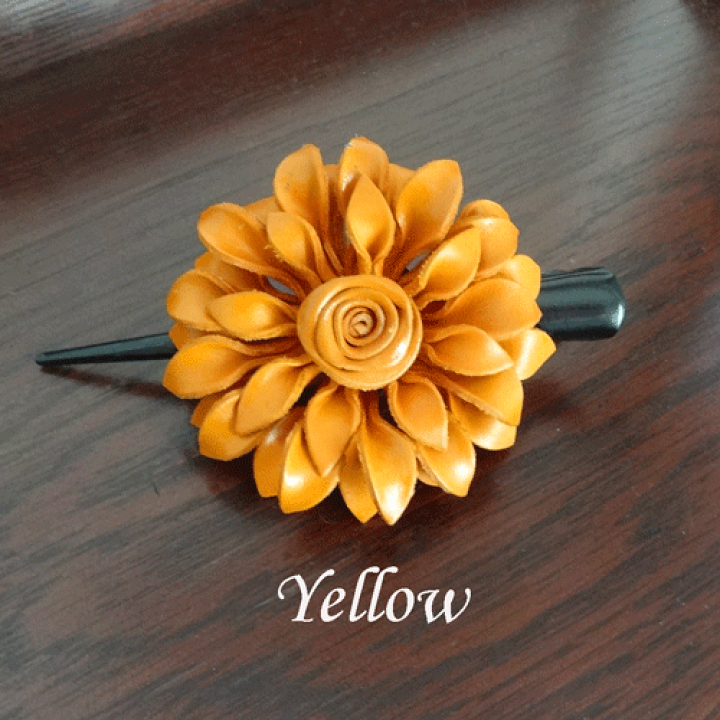 楽天市場】【送料無料】新色入荷☆レザー本革 バレッタ髪留め バレッタ