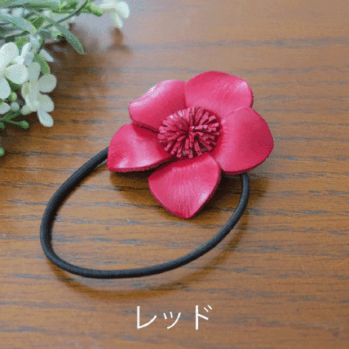 楽天市場】【スーパーSALE 40%OFF】【送料無料】レザーヘアゴム可愛い