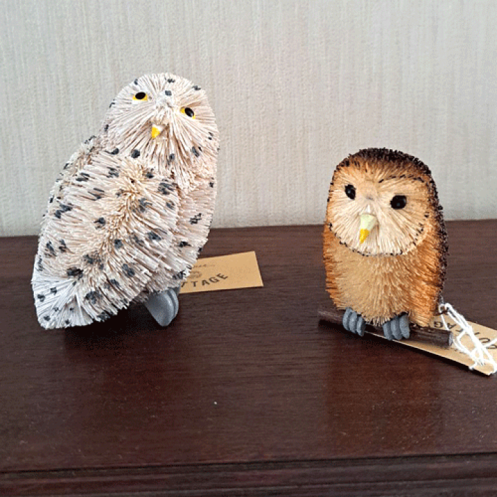 楽天市場】【ポイント5倍 12/15まで】ふくろう置物フクロウ2羽セット