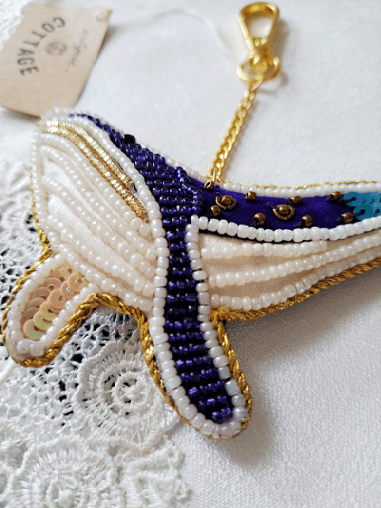 楽天市場】【送料無料】インドザリ刺繍キーホルダー（くじら