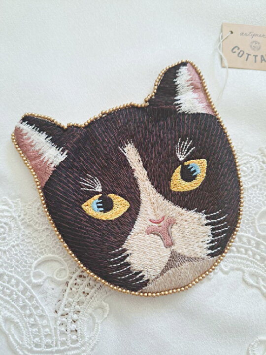 楽天市場】【送料無料】キャット刺繍ポーチ 猫ポーチ 白猫 黒猫 ねこ 