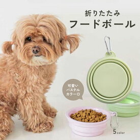 【10％OFF！今夜01:59まで】【持ち運び簡単◎】犬 フードボール シリコン 折りたたみ ペット用 食器 餌皿 水入れ おしゃれ 携帯 持ち運び コンパクト 防水 軽量 トラベル用 高さ調整可能 災害 避難 小型犬 中型犬 大型犬 td-1045