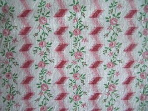 フィードサック 白地ピンクミニバラライン (1/16サイズ)