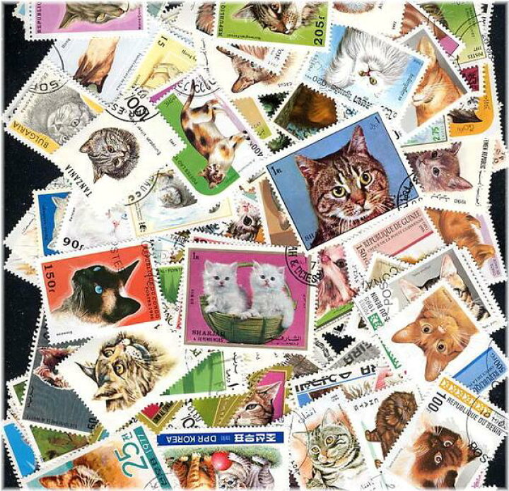 楽天市場】海外・外国のネコの切手 猫 （海外使用済み切手 20枚 