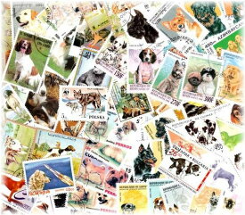 海外・外国の犬の切手　（使用済み切手　20枚）