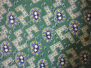 フィードサック 深グリーン地お花 (1/16サイズ)