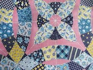 フィードサック ピンク地ダブルウェディング柄 1/16サイズ