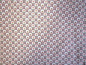 フィードサック ブラウン地小さい模様に小花 (1/16サイズ)