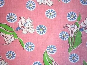 フィードサック  ピンク地お花(1/16サイズ)