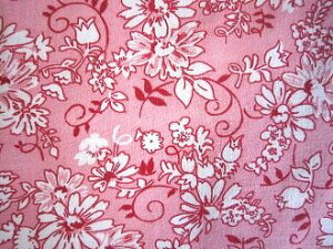 フィードサック ピンク地白いお花 (1/16サイズ)