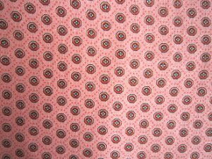 フィードサック ピンク地丸に小花(1/16サイズ)