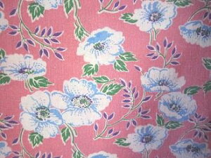 フィードサック ピンク地白お花 (1/16サイズ)