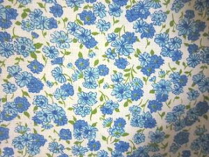 フィードサック 白地ブルー小花 (1/16サイズ)