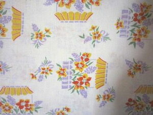 フィードサック 白地窓辺のお花 (1/4サイズ)