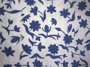 フィードサック 白地ネイビーお花 (1/16サイズ)