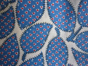 フィードサック 白地ブルーの葉っぱ (1/16サイズ)