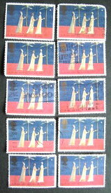 美しいイギリスの使用済み切手　（3人の女性）（10枚）