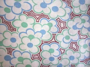 フィードサック 白地青ターコイズお花 (1/16サイズ)