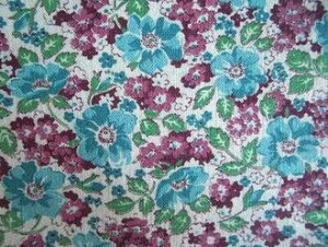 フィードサック 白地青紫お花(1/4サイズ)