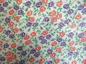 フィードサック  白地赤紫ミニバラ (1/16サイズ)